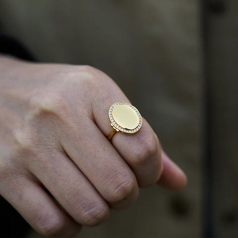 Oval Locket Ring with Photo – Personalized Gold or Silver