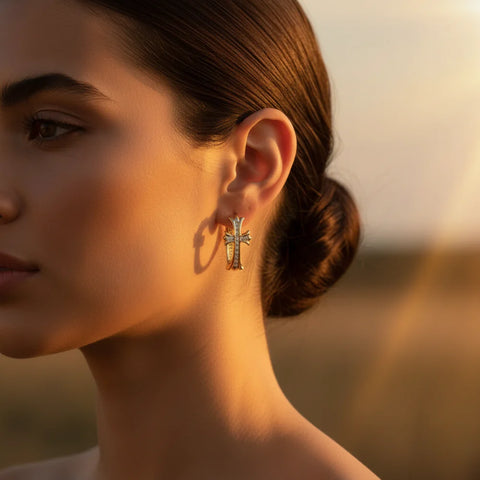 Cross Hoop Earrings for Women – Everyday Christian Jewelry