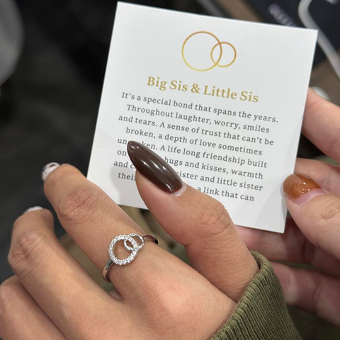 Big Sis Little Sis Ring with Card – Sister Bond Gift