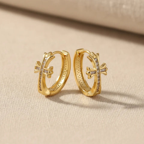 Cross Hoop Earrings for Women – Everyday Christian Jewelry