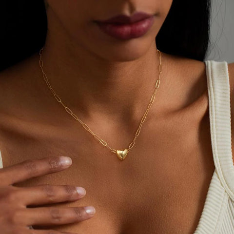 Premium Magnetic Heart Necklace – 14K Gold Plated Jewelry