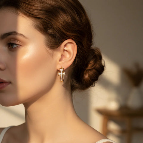 Cross Hoop Earrings for Women – Everyday Christian Jewelry