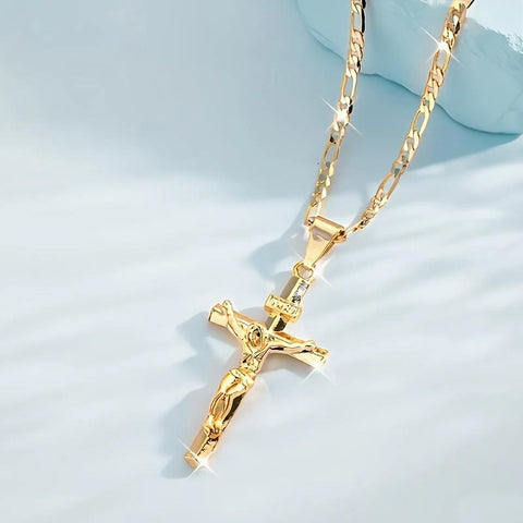 Jesus Cross Necklace – Christian Crucifix Pendant for Men & Women