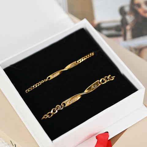 Personalized Couples Bracelet Set