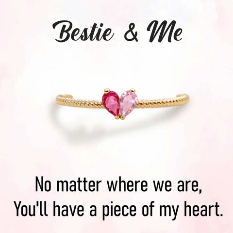 Birthstone Heart Ring for Best Friends – Sterling Silver