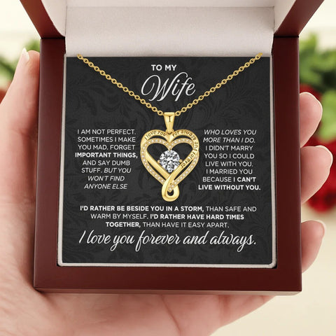 To My Wife Heart Necklace – Forever & Always Gift Box