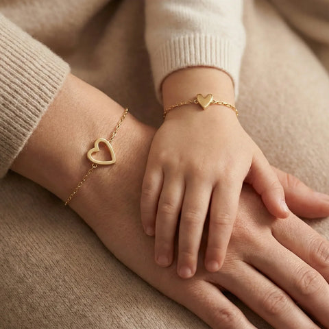 Mother Daughter Matching Heart Bracelets – Meaningful Gift Jewelry