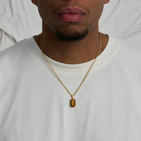 Gold Faceted Pendant Necklace – 18K Gold Everyday Pendant