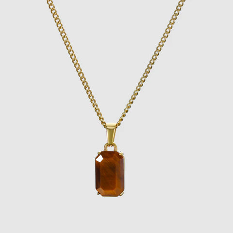 Gold Faceted Pendant Necklace – 18K Gold Everyday Pendant