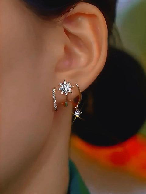 Gold Star Hoop Earrings – 24k Gold Plated Italian Jewelry