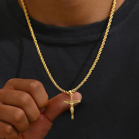 14K Gold Plated Crucifix Cross Necklace