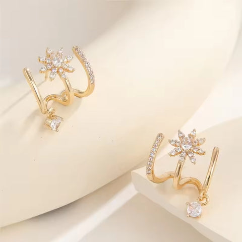 Gold Star Hoop Earrings – 24k Gold Plated Italian Jewelry