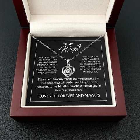 To My Wife - Forever & Always Heart Necklace